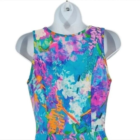 NEW Amanda Uprichard 100% Silk Multicolor Watercolor Zip-Up Dress Size Small - Picture 8 of 13